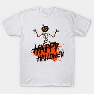 Happy Halloween Bony Belly Skeleton Dancer Evergreen T-Shirt